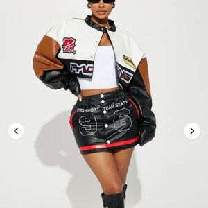 Fashion Nova Black and Brown Skirt Set